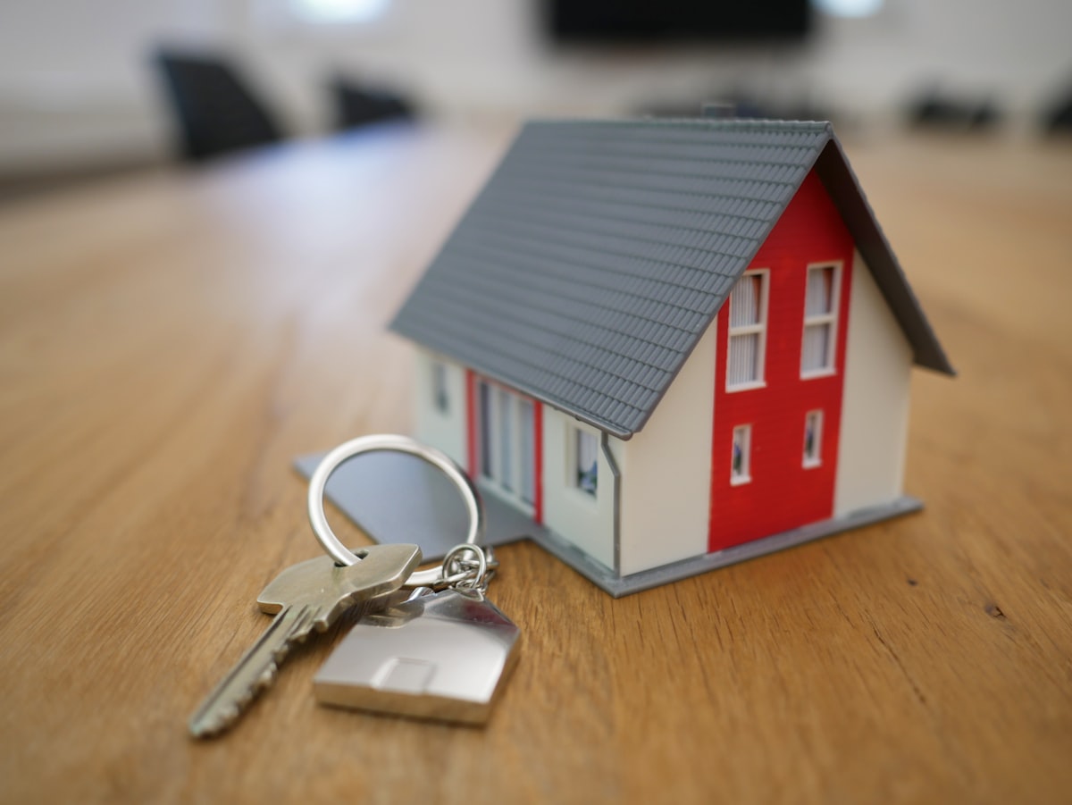 Modern home with keys on a table