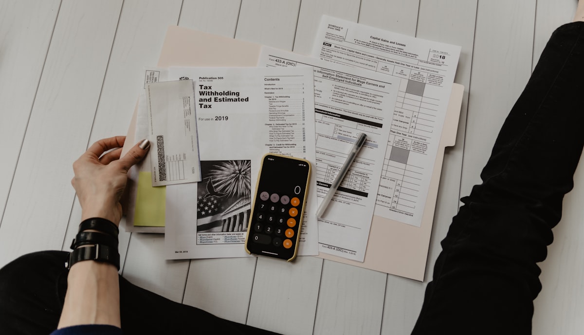 Accountant calculating financial projections
